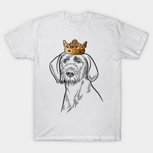 Wirehaired Pointing Griffon Dog King Queen Wearing Crown T-Shirt